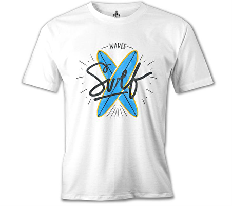 Waves Sörf Beyaz Erkek Tshirt