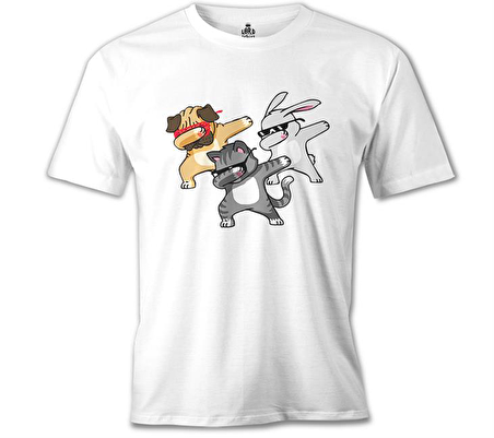 Dancing with Glasses Beyaz Erkek Tshirt