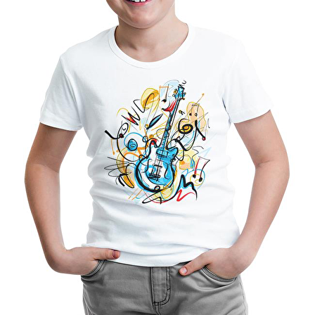 Gitar - Kandinsky Beyaz Çocuk Tshirt