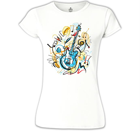 Gitar - Kandinsky Beyaz Bayan Tshirt