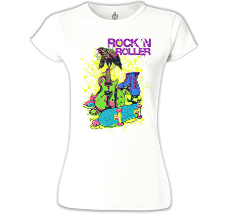 Rock'n Roller Beyaz Bayan Tshirt