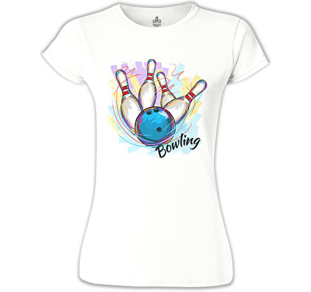 Bowling - Atış Beyaz Bayan Tshirt