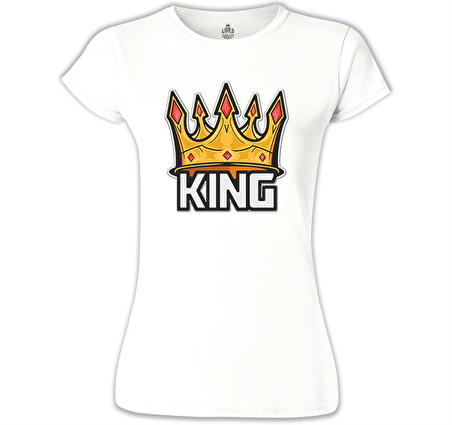 Big Size King Beyaz Bayan Tshirt