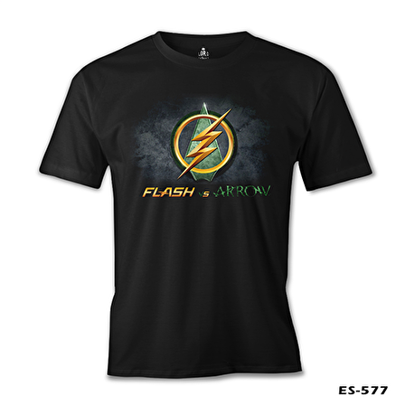 Flash vs Arrow Siyah Erkek Tshirt