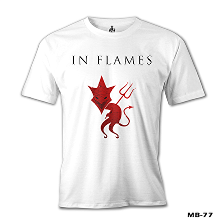 In Flames Beyaz Erkek Tshirt
