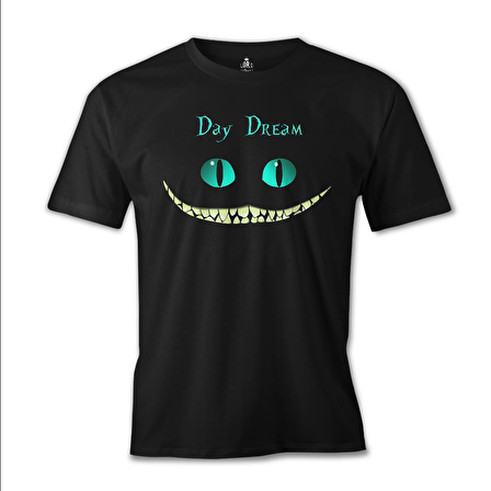 Alice in Wonderland - Cat Siyah Erkek Tshirt