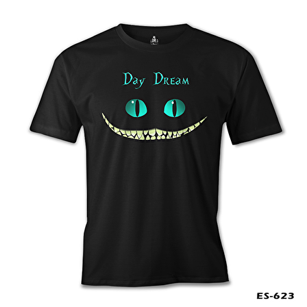 Alice in Wonderland - Cat Siyah Erkek Tshirt