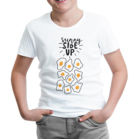 Sunny Side Up - Eggs Beyaz Çocuk Tshirt