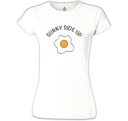 Sunny Side Up - Egg Only Beyaz Bayan Tshirt