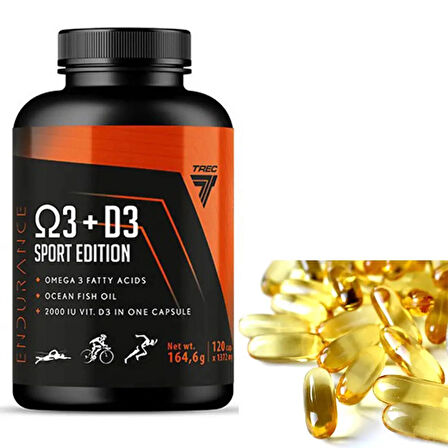 TREC OMEGA 3 + D3 Vitamin 2000 UI SPORT EDITION 120CAPS