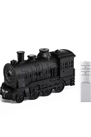 Tren Şeklinde Buharlı Oda Hava Nemlendirici Işık Buhar Makinesi Kumandalı siyah