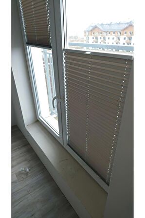 Plise Black Out Katlanır Cam Balkon Perdesi 4 Renk - Ofis Perdesi - Mutfak Perdesi - Salon Perdesi