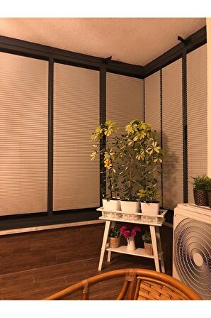 Plise Black Out Katlanır Cam Balkon Perdesi 4 Renk - Ofis Perdesi - Mutfak Perdesi - Salon Perdesi