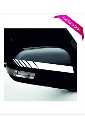 Oto Ayna Şerit özel yeni sticker Beyaz 2 Li 20*2,5 Cm MİXGİFTZ