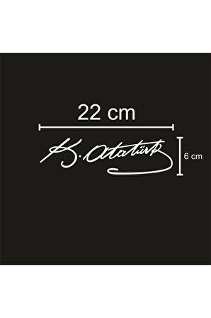 Kemal Atatürk Imzası Oto özel yeni sticker Beyaz 25*6,8 Cm MİXGİFTZ