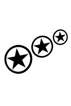 Askeri Yıldız Oto özel yeni sticker 3'Lü Siyah 22*10 Cm MİXGİFTZ