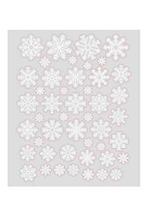 özel yeni Yıl Kış Temalı Kar Taneleri Cam Vitrin Dekoru Yılbaşı özel yeni sticker 50 Adet MİXGİFTZ