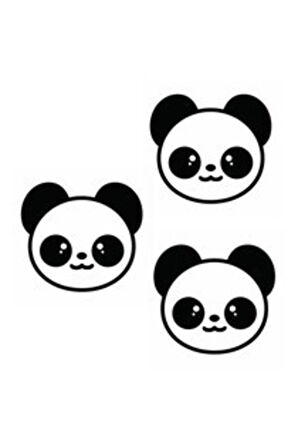 Sevimli Panda Oto özel yeni sticker 3 Parça MİXGİFTZ