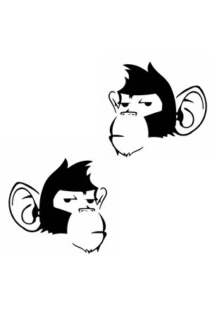 Maymun Kafası Tasarım Karikatür Oto özel yeni sticker 10*10 Cm MİXGİFTZ