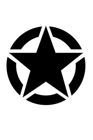 Askeri Yıldız Oto özel yeni sticker Siyah 2 Adet 45*45 Cm MİXGİFTZ