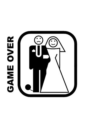 Game Over Evli Çift Oto özel yeni sticker 2 Adet 17*16 Cm MİXGİFTZ