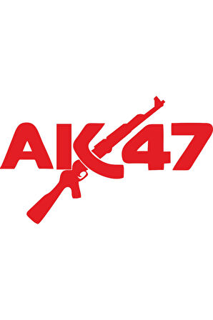 Ak47 Logo Silah Oto özel yeni sticker Kırmızı 20*12 Cm MİXGİFTZ