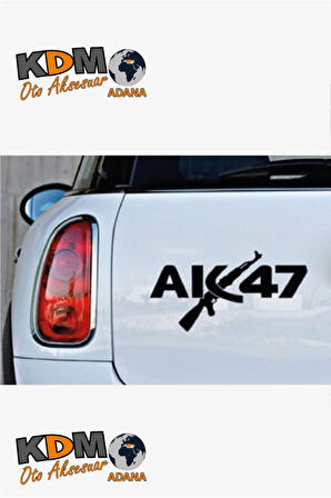 Ak47 Logo Silah Oto özel yeni sticker Kırmızı 20*12 Cm MİXGİFTZ