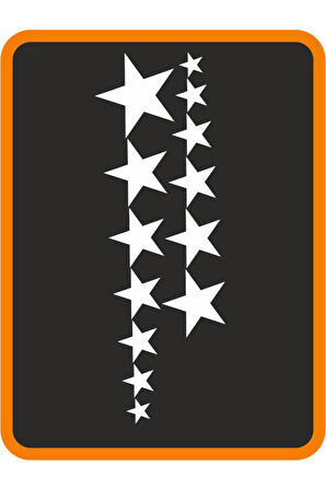 Sıralı Yıldız Oto özel yeni sticker 14'Lü Beyaz 40*15 Cm MİXGİFTZ