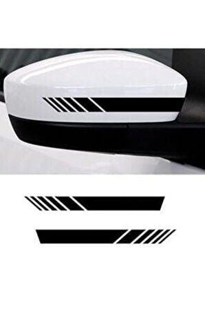 Oto Yan Ayna Şerit özel yeni sticker Siyah 15*2 Cm MİXGİFTZ