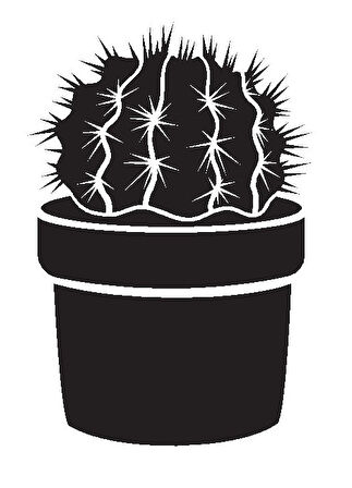 Saksı Çiçeği Kaktüs Sticker (Tip 6) 30 X 45 Cm MİXGİFTZ