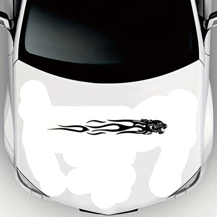 Alevli Arslan Oto Kaput Sticker 44 X 6 Cm MİXGİFTZ