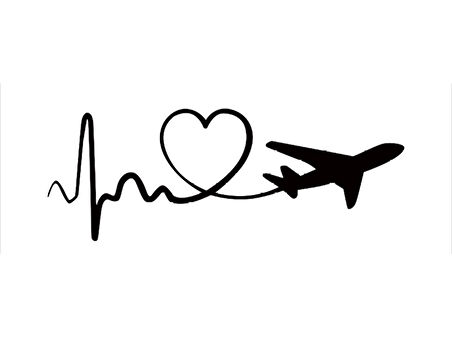 Kalp Ritimli Uçak Duvar Dekor Sticker 54 X 20 Cm MİXGİFTZ