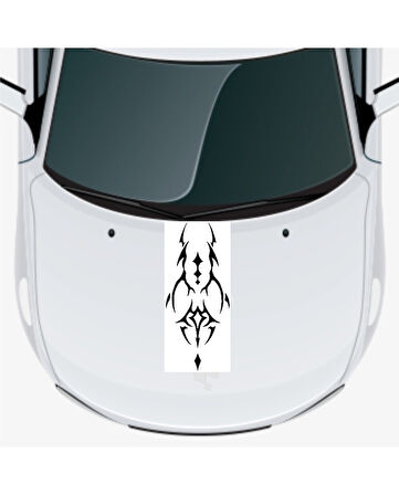 Oto Kaput Şerit Sticker Dövme Tasarımlı 25 X 60 Cm MİXGİFTZ