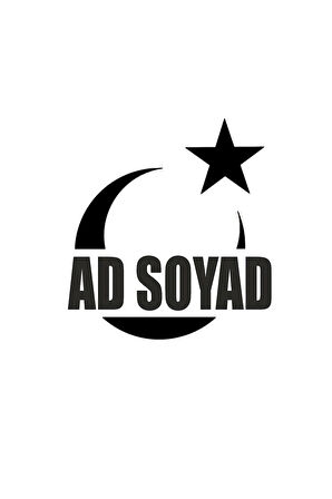 Türk Bayrağı Ad Soyad Yazılı Oto özel yeni sticker Siyah 30*15 Cm MİXGİFTZ