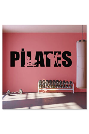 Pilates Spor Dekoratif Duvar özel yeni sticker Siyah 105X40 cm MİXGİFTZ