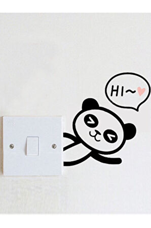 Oturma Odası Anahtarı Panda Baskılı Sticker 12 X 12 Cm MİXGİFTZ