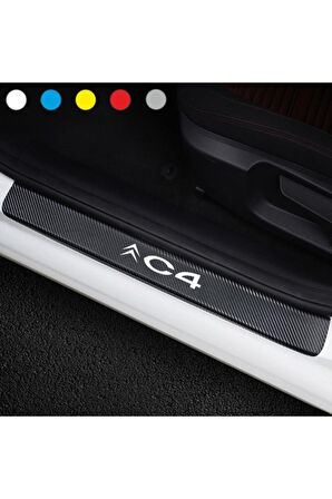 Citroen C4 İçin uyumluAksesuar Oto Kapı Eşiği özel yeni sticker Karbon 4 Adet MİXGİFTZ