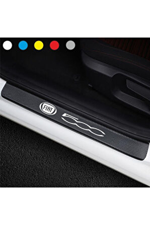 Fiat 500 İçin uyumluAksesuar Oto Kapı Eşiği özel yeni sticker Karbon 4 Adet MİXGİFTZ