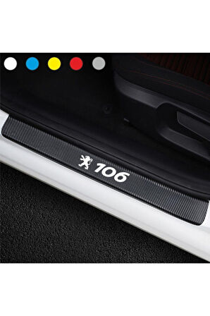 Peugeot 106 İçin uyumluAksesuar Oto Kapı Eşiği özel yeni sticker Karbon 4 Adet MİXGİFTZ