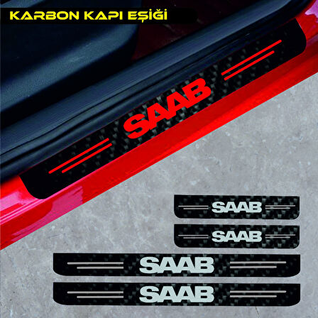Saab 9-5 İçin özel yeni uyumlu Aksesuar Oto Kapı Eşiği özel yeni sticker Karbon 4 Adet MİXGİFTZ
