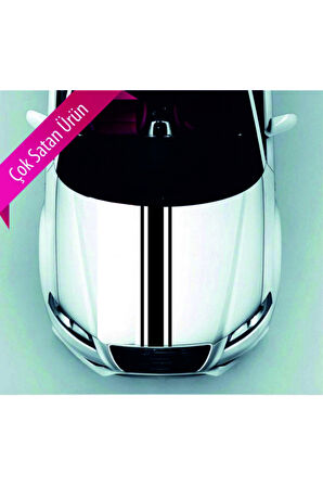 Oto Kaput Şerit özel yeni sticker Siyah Çift Çizgili MİXGİFTZ