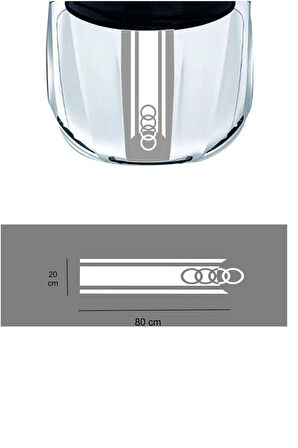 Audi İçin özel yeni uyumlu Aksesuar Oto Kaput özel yeni sticker Çift Şerit 80*20 Cm MİXGİFTZ