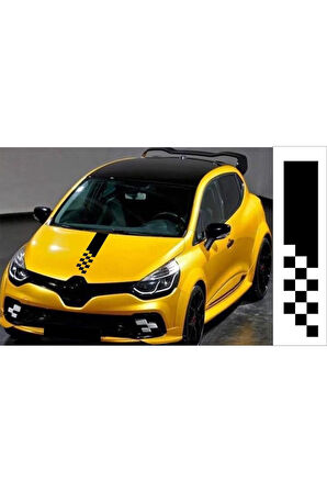 Damalı Spor Oto Kaput Şerit özel yeni sticker Universal 70*13 Cm MİXGİFTZ