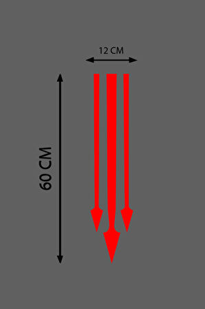 Oto Kaput özel yeni sticker Ok Ucu 3'Lü Kırmızı 12*60 Cm MİXGİFTZ