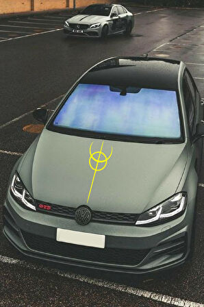 Oto Kaput Şerit özel yeni sticker Dönence Daire Tasarım Sarı 20*60 Cm MİXGİFTZ