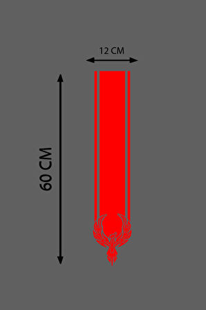 Oto Kaput Şerit özel yeni sticker Kartal Tasarımlı Kırmızı 12*60 Cm MİXGİFTZ