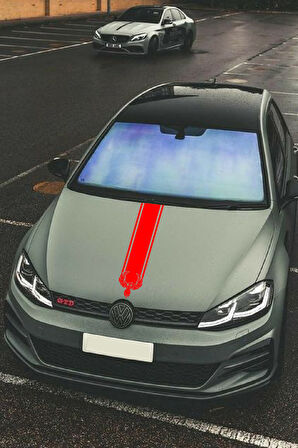 Oto Kaput Şerit özel yeni sticker Kartal Tasarımlı Kırmızı 12*60 Cm MİXGİFTZ