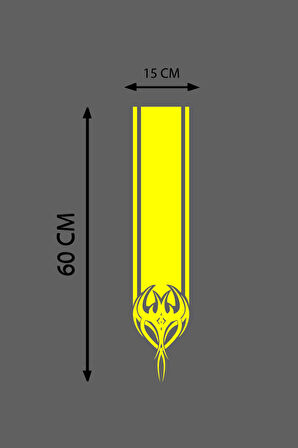 Oto Kaput Şerit özel yeni sticker Kılçık Tasarımlı Sarı 15*60 Cm MİXGİFTZ