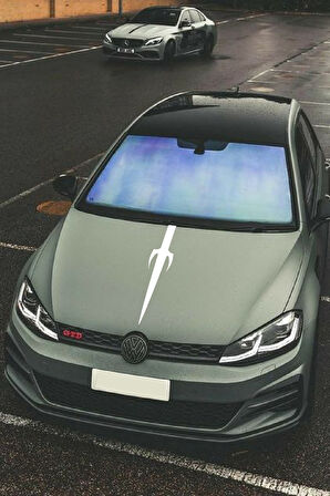 Oto Kaput Şerit özel yeni sticker Kılıç Tasarımlı Beyaz 25*60 Cm MİXGİFTZ