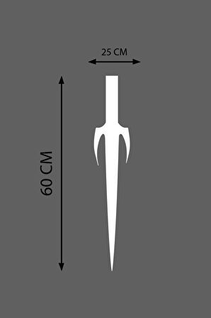 Oto Kaput Şerit özel yeni sticker Kılıç Tasarımlı Beyaz 25*60 Cm MİXGİFTZ